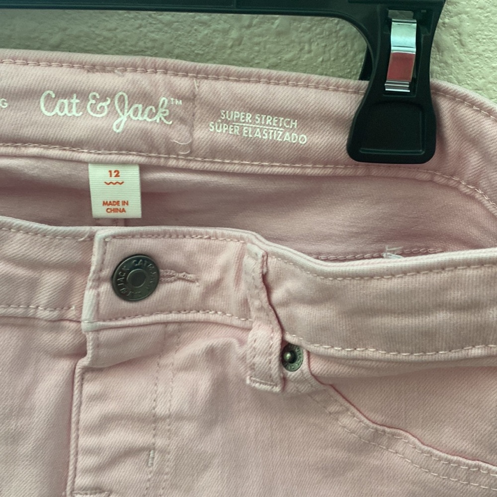 Cat & Jack Cat and Jack Girls Pink Straight Leg Jeggings Preppy